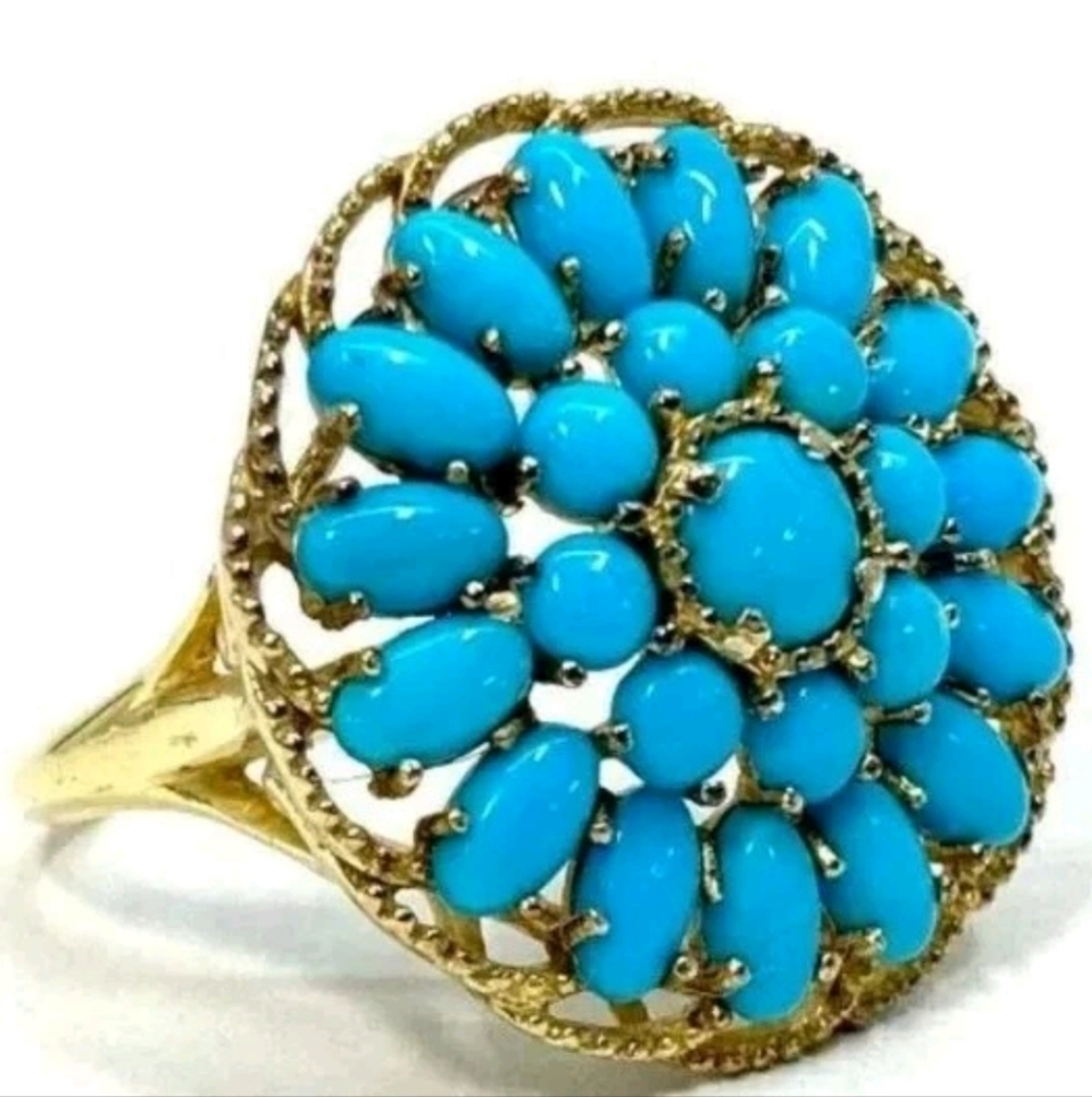 HSN Heritage Gems Sterling Sleeping Beauty Turquoise Signature Ring 8 $319